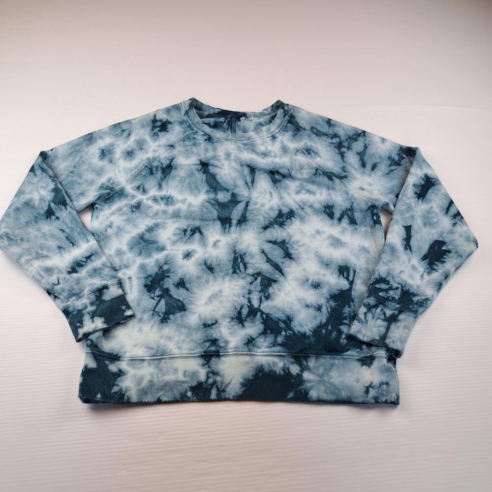 Athleta Sweatshirt Womens Small Blue Tie Dye Sundown Crewneck Pullover Top